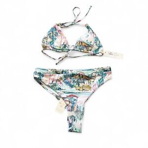 Phax Multicolored Island Print Bikini, Women's Size M